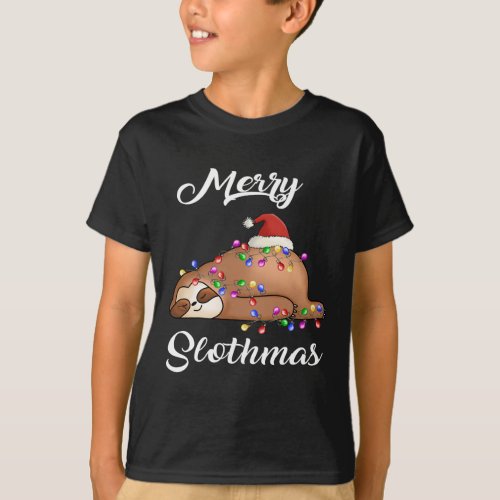 Merry Slothmas T Christmas Pajama For Sloth Lovers T_Shirt