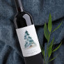 Merry Snow Watercolor Pine Christmas Tree Gifts Wine Label