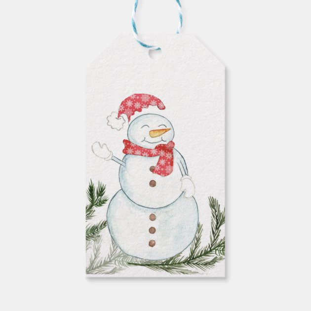 Merry Snowman Christmas Gift Tags