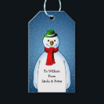 Merry Snowman Christmas Gift Tags<br><div class="desc">The Merry Snowman on Christmas Gift Tags.
Personalize gift tag</div>