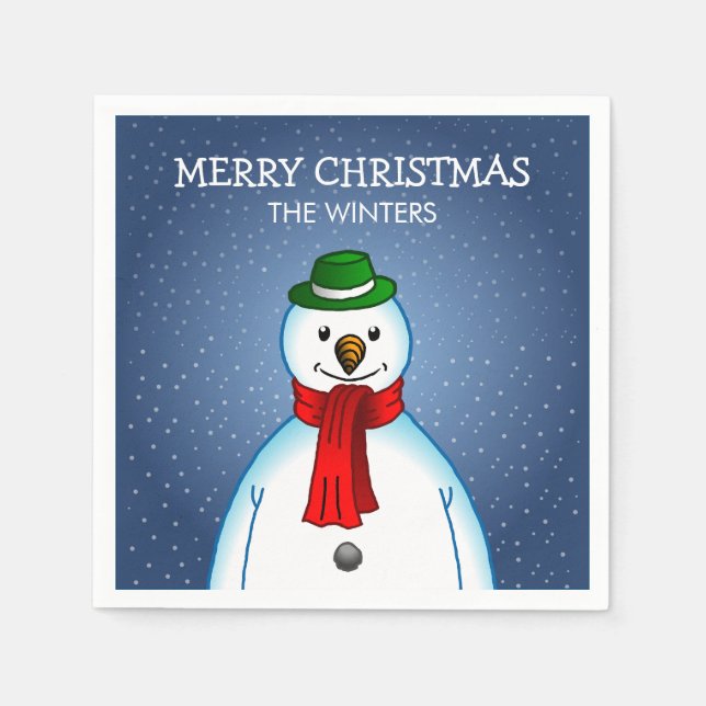 Merry Snowman Napkins (Front)