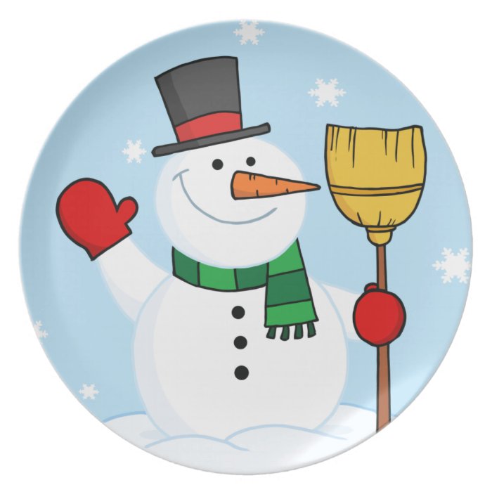 Merry Snowman Plates