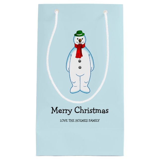 Merry Snowman Small Gift Bag (Front)