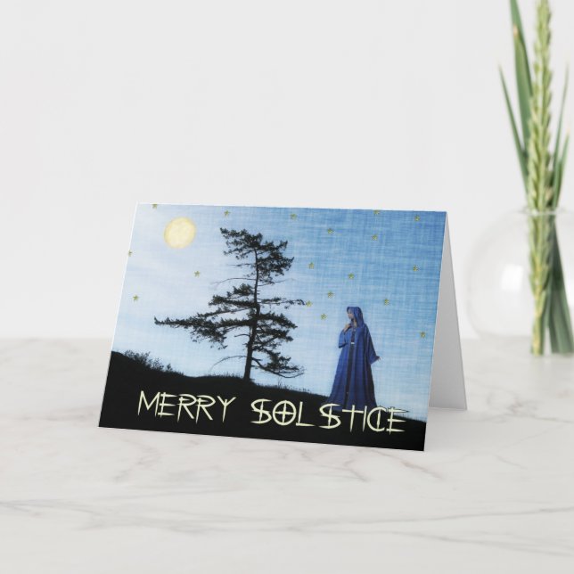 Merry Solstice Night Holiday Card (Front)
