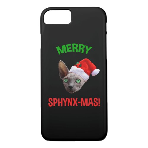 Merry Sphynx_Mas Funny Christmas Sphynx Cat Lover iPhone 87 Case
