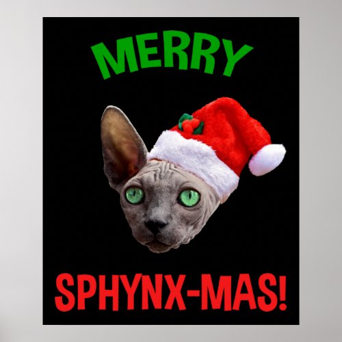 Merry Sphynx_Mas Funny Christmas Sphynx Cat Lover Poster
