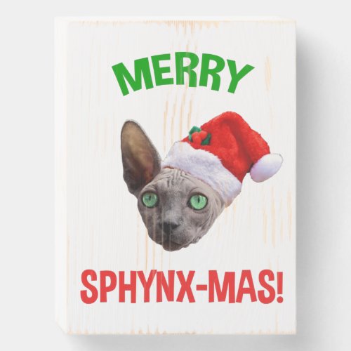 Merry Sphynx_Mas Funny Christmas Sphynx Cat Lover Wooden Box Sign