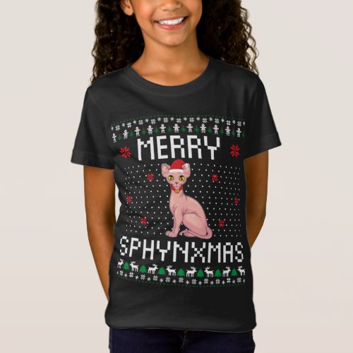 Merry Sphynxmas Sphynx Cat Lover Christmas Ugly Sw T_Shirt