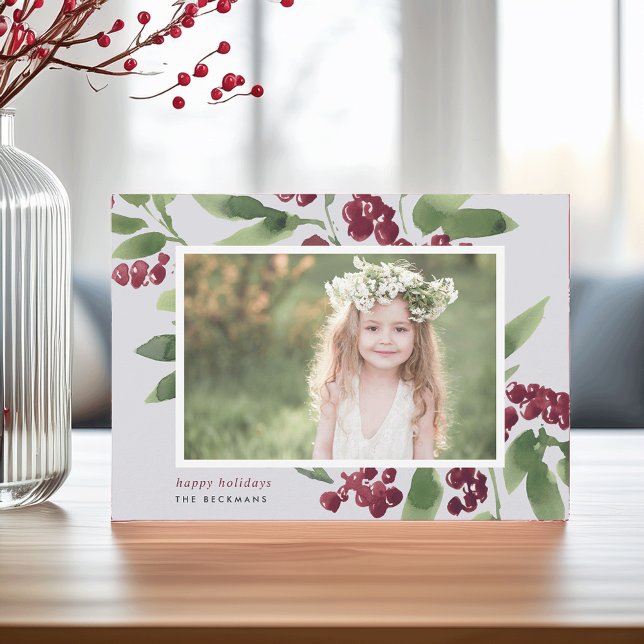 Merry Sprigs | Happy Holidays Photo Holiday Card (Creator Uploaded)