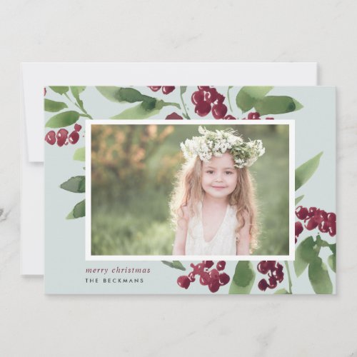 Merry Sprigs  Merry Christmas Photo Holiday Card