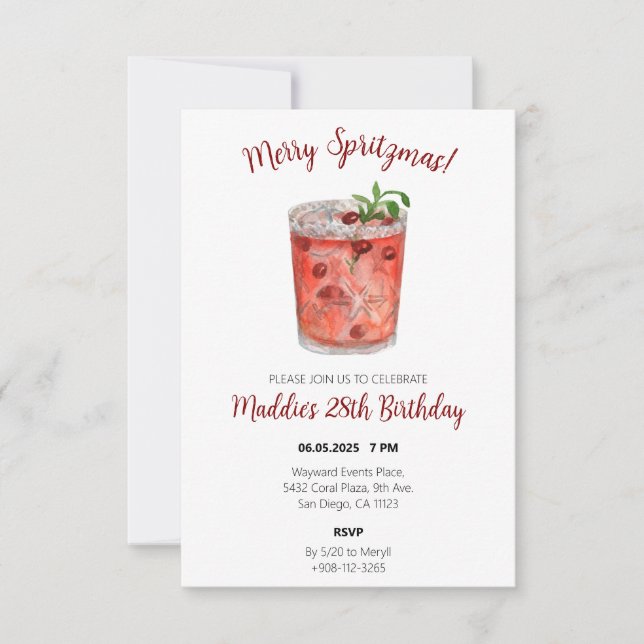 Merry Spritzmas Christmas Party Invite (Front)
