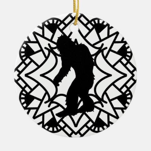 Merry Squatch_mas Bigfoot Christmas Ceramic Ornament