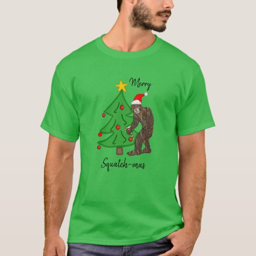 Merry Squatch_mas Bigfoot Christmas Humor T_Shirt