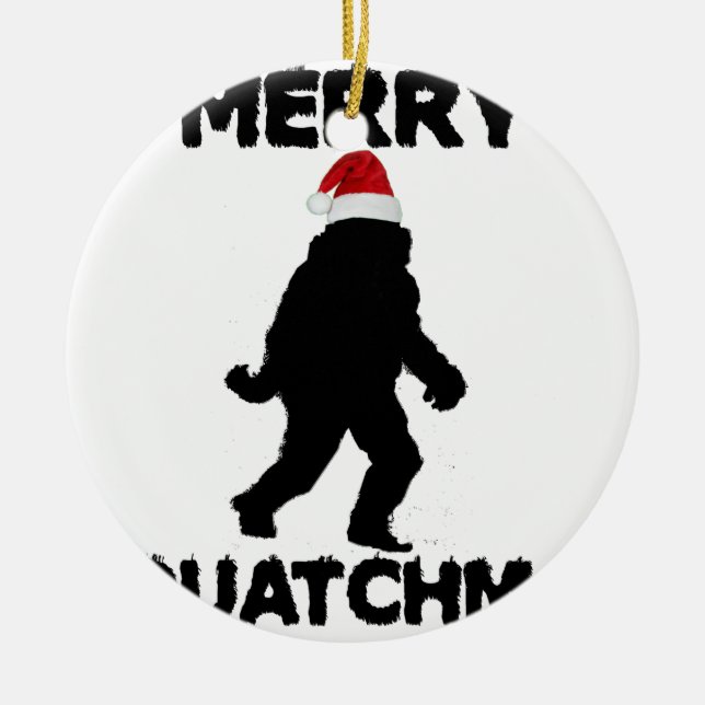Merry Squatchmas Ceramic Ornament (Front)