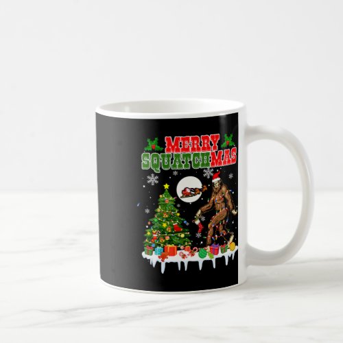 Merry Squatchmas Christmas Tree Santa Bigfoot Sasq Coffee Mug