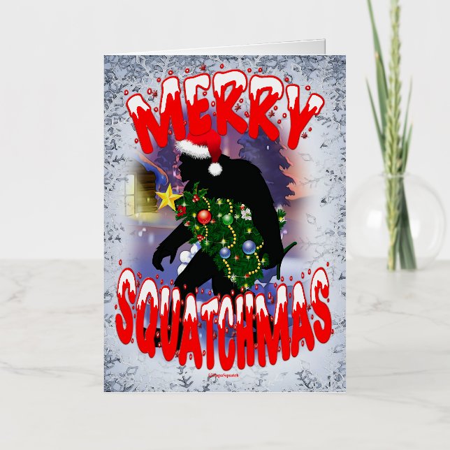 MERRY SQUATCHMAS FOIL GREETING CARD (Front)