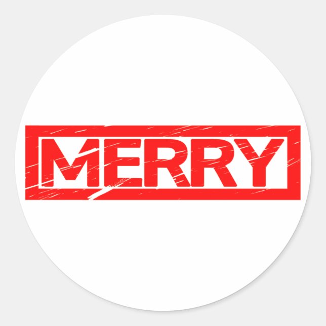 Merry Stamp Classic Round Sticker (Front)