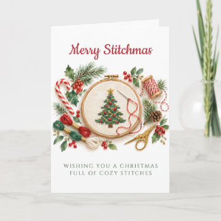 Merry Stitchmas Cross Stitch Christmas Card