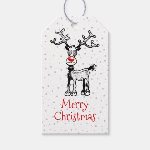 Merry Stressmas with Rudolph on a Gift Tag