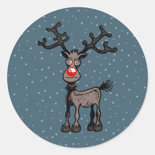 Merry Stressmas with Rudolph the Reindeer Sticker (Front)