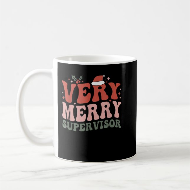 Merry Supervisor Christmas Supervisory Management  Coffee Mug (Left)