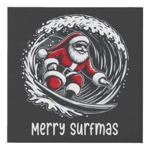 Merry Surfmas Faux Canvas Print