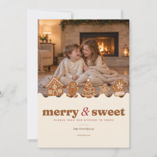 Merry & Sweet Gingerbread Cookies Photo Holiday Card