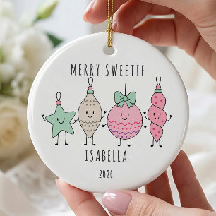 Merry Sweetie Personalized Girl Ornament