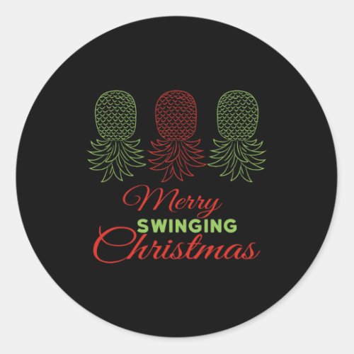 Merry Swinging Christmas _ Swingers  Classic Round Sticker