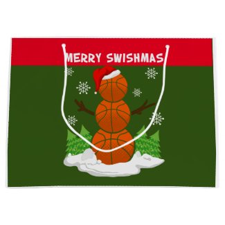 MERRY SWISHMAS Basketball Large Gift Bag