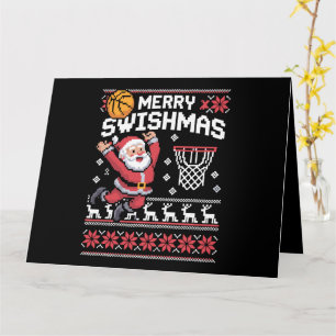 Merry Swishmas Basketball Ugly Christmas Xmas Card