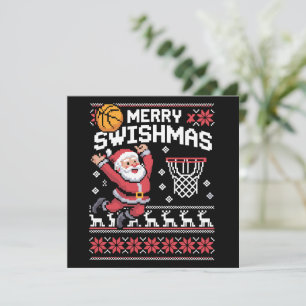 Merry Swishmas Basketball Ugly Christmas Xmas Holiday Card