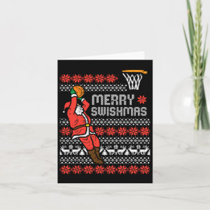 Merry Swishmas Basketball Ugly Christmas Xmas Men Card