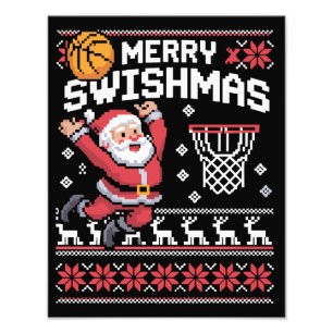 Merry Swishmas Basketball Ugly Christmas Xmas Photo Print
