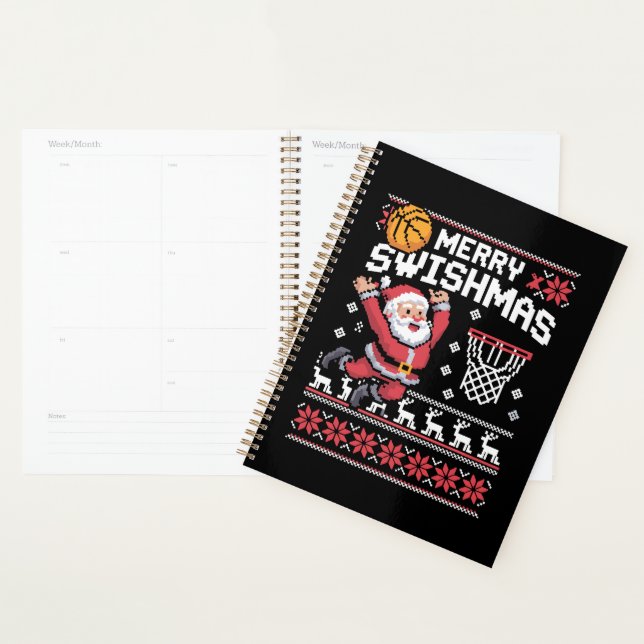 Merry Swishmas Basketball Ugly Christmas Xmas  Planner (Display)