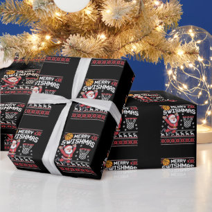 Merry Swishmas Basketball Ugly Christmas Xmas Wrapping Paper