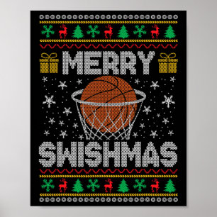 Merry Swishmas Bysketll Ugly Christmas Sweater Poster