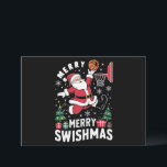 Merry Swishmas Christmas Santa Playing Basketball  Holiday Card<br><div class="desc">Merry Swishmas Christmas Santa Playing Basketball</div>