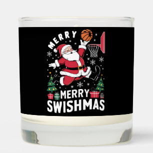 Merry Swishmas Christmas Santa Playing Basketball  Scented Candle