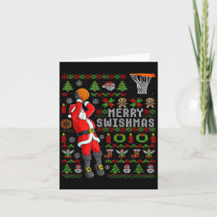 Merry Swishmas Ugly Christmas Basketball Christmas Card