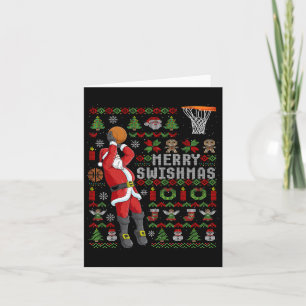 Merry Swishmas Ugly Christmas Bysketbyll Christmas Card