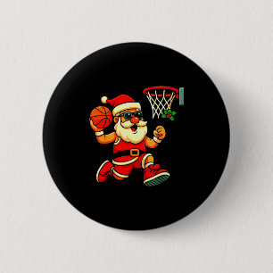 Merry Swishmas Ugly Christmas Sweater Basketball C Button