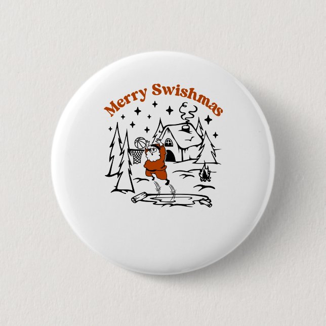 Merry Swishmas Ugly Sweater  Button (Front)
