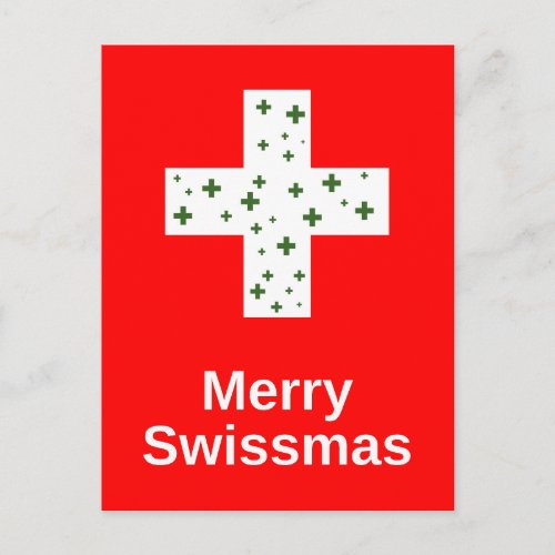 Merry Swissmas Swiss Christmas and Holiday Cheer Postcard