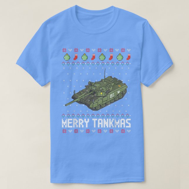 Merry Tankmas Army Military Battle Tank Funny Ugly (Design Front)
