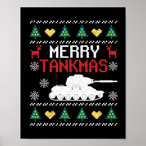 Merry Tankmas Tank Christmas Battle Tank Poster