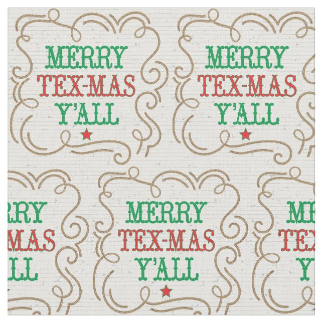 Merry Tex-Mas Y'all Rope Frame Fabric (Close Up)