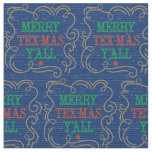 Merry Tex-Mas Y'all Rope Frame on Blue Fabric
