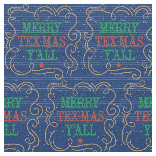 Merry Tex-Mas Y'all Rope Frame on Blue Fabric