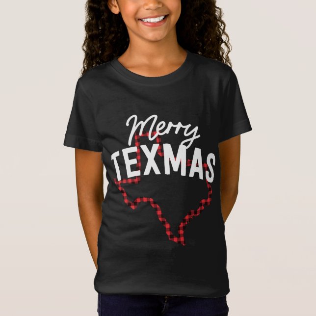 Merry Texmas Southern Texas Christmas State Buffal T-Shirt (Front)